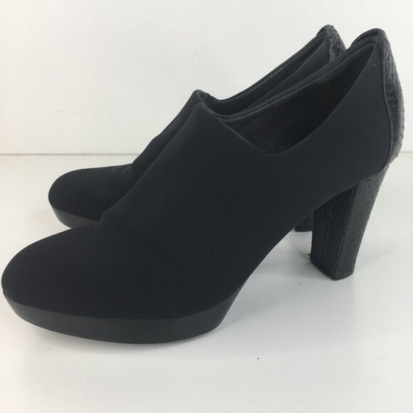 Donald J Pliner Evelyn Snakeskin Leather Platform Black Ankle Booties Size  6M - Picture 5 of 11